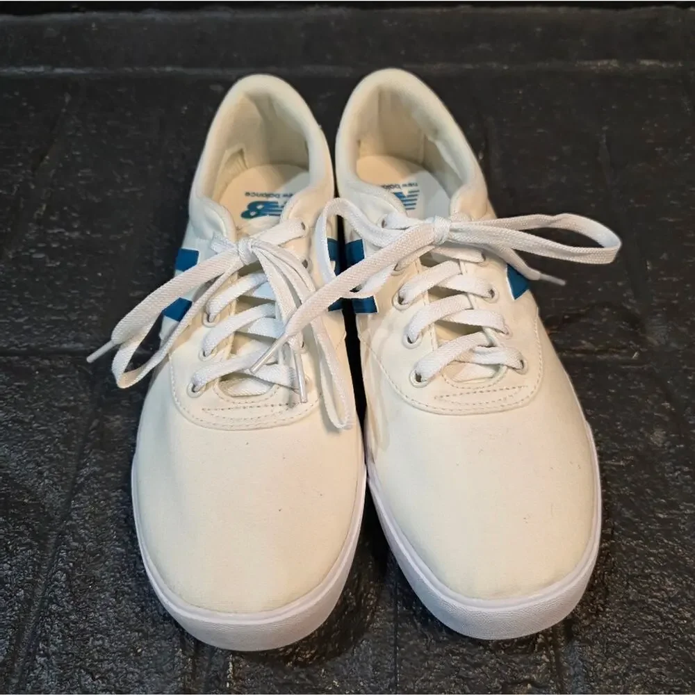 New Balance All Coasts 55 Canvas Sneakers - White/Blue Men's Size 8.5